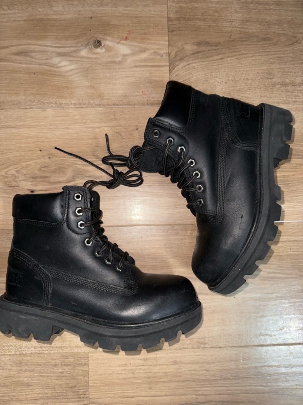 Black comp toe Timbaland boots